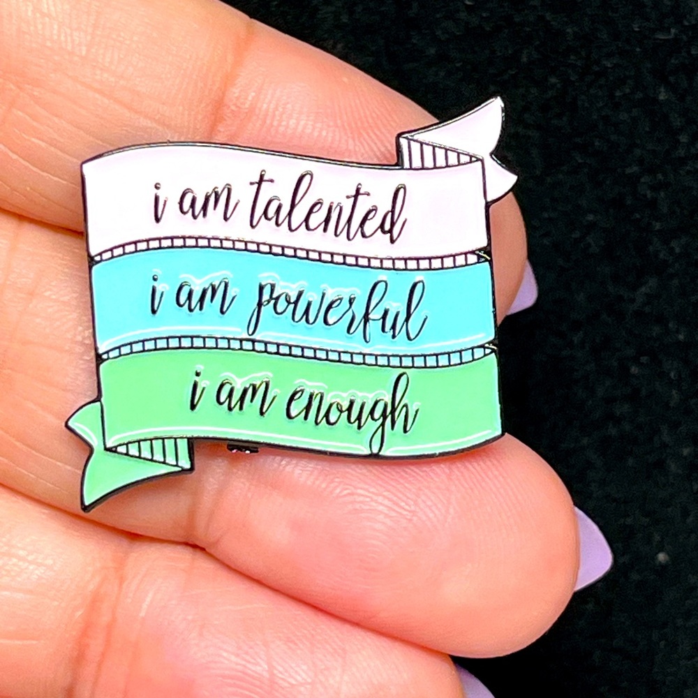 Empowering  support -strong female lapel pin -enamel NWOT